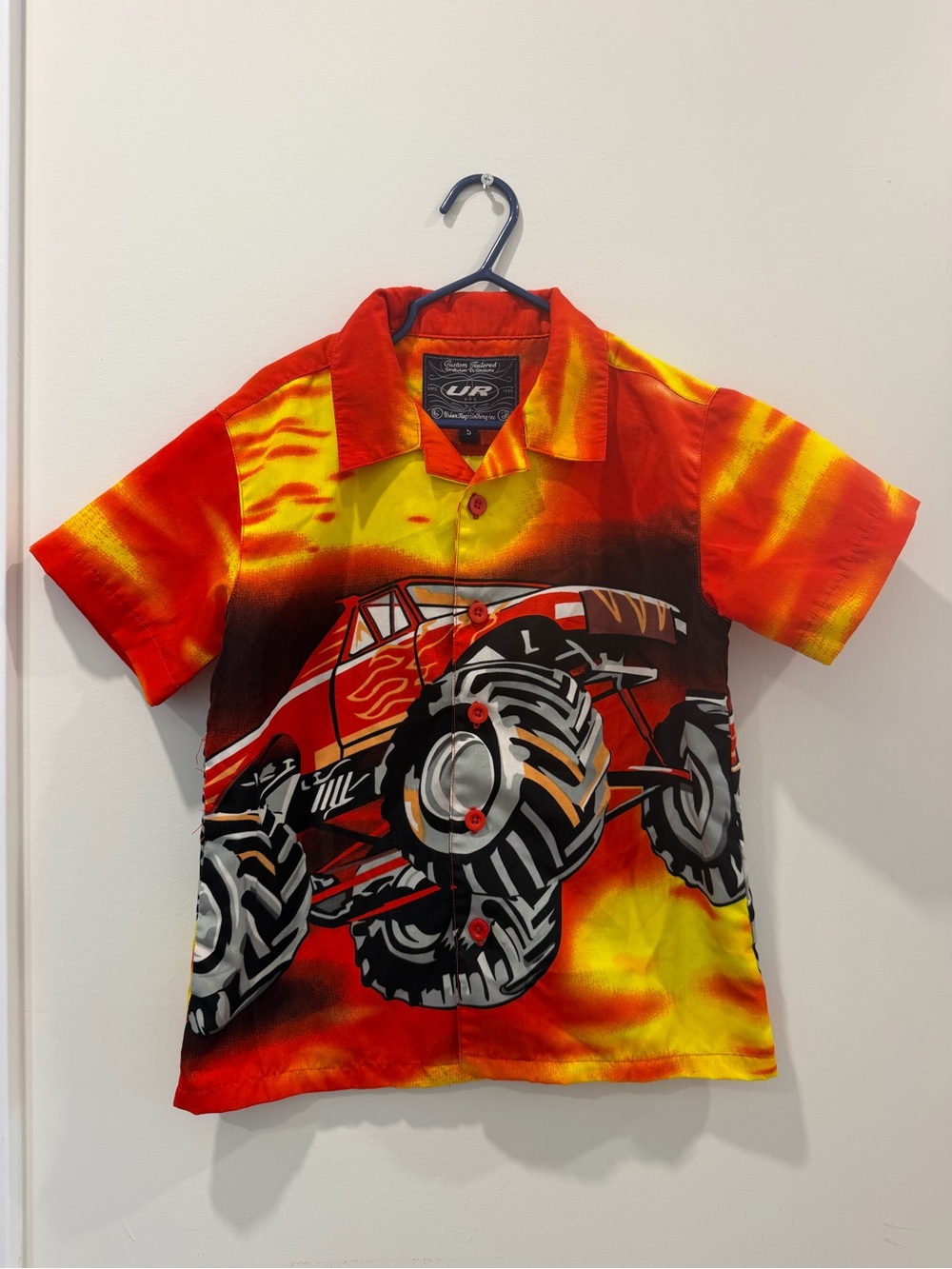 Y2K Monster Truck Button Down Shirt Size 5